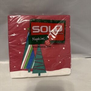 NEW Solo Christmas Tree Disposable Dinner Napkins WLN30 Holiday Red Green‎